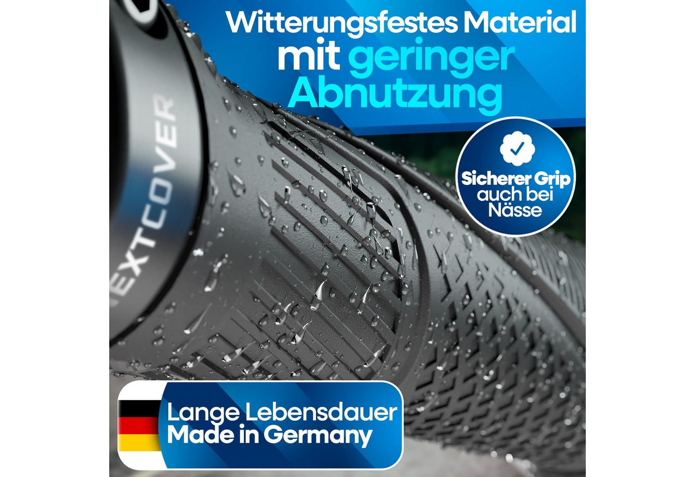 Nextcover Fahrradlenkergriff GripOne Comfort oder Sport, ergonomisch, Alu-Klemmung, Lenker 22,2 mm