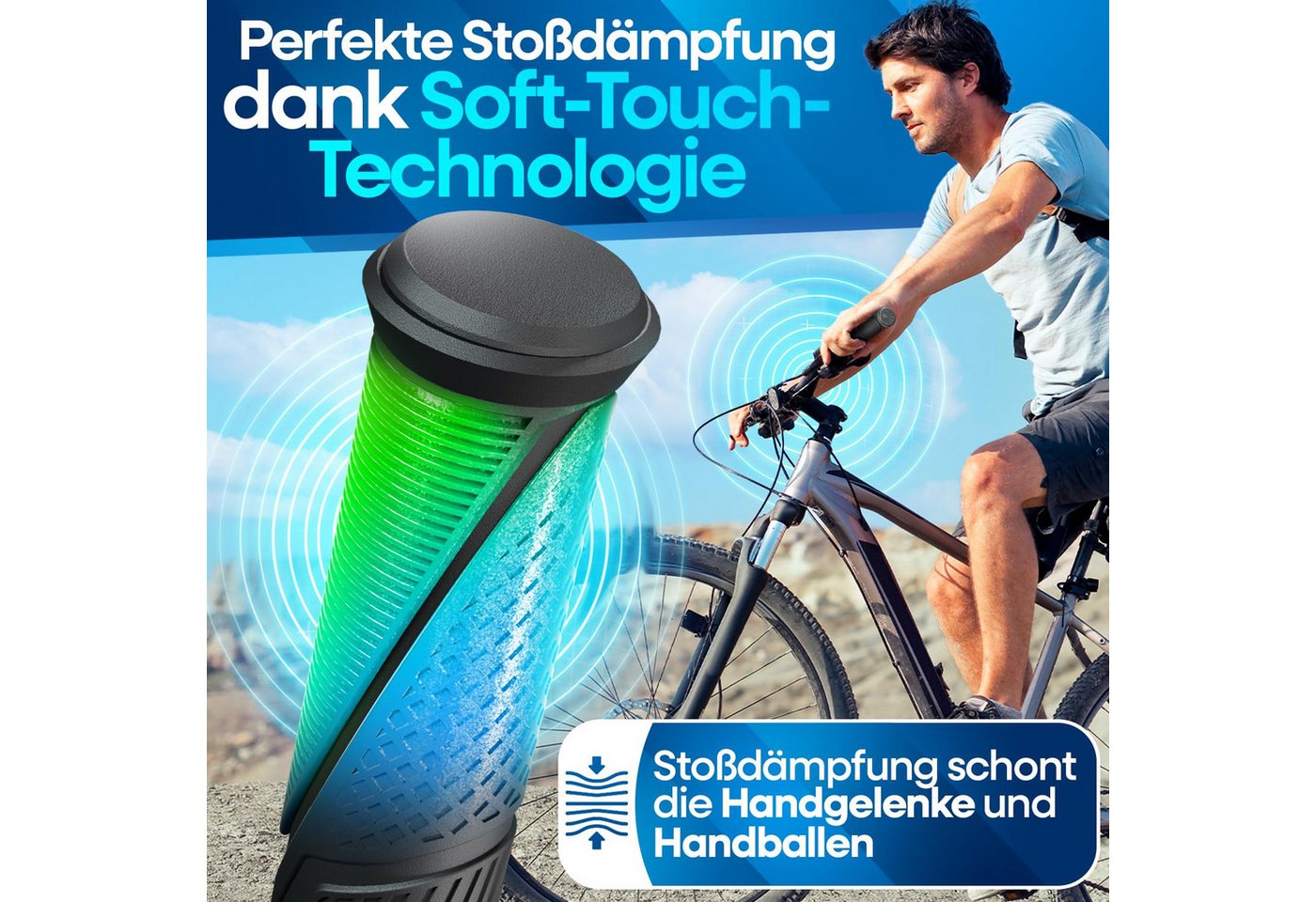 Nextcover Fahrradlenkergriff GripOne Comfort oder Sport, ergonomisch, Alu-Klemmung, Lenker 22,2 mm Bild 5