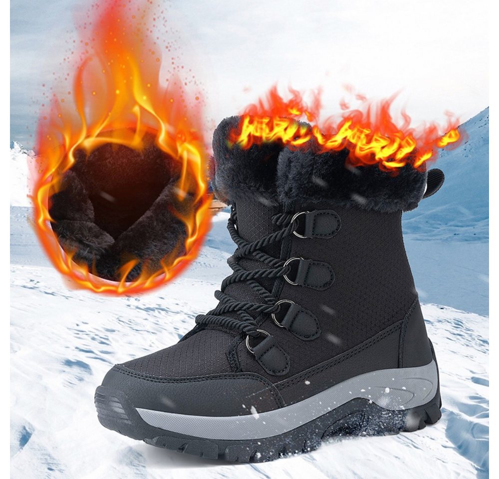 HUSK'SWARE Schneeschuhe Warme gefütterte Winterstiefel (Warme Wanderschuhe, High-Top-Schuhe), Mit weichem Kunstfellrand Bild 4