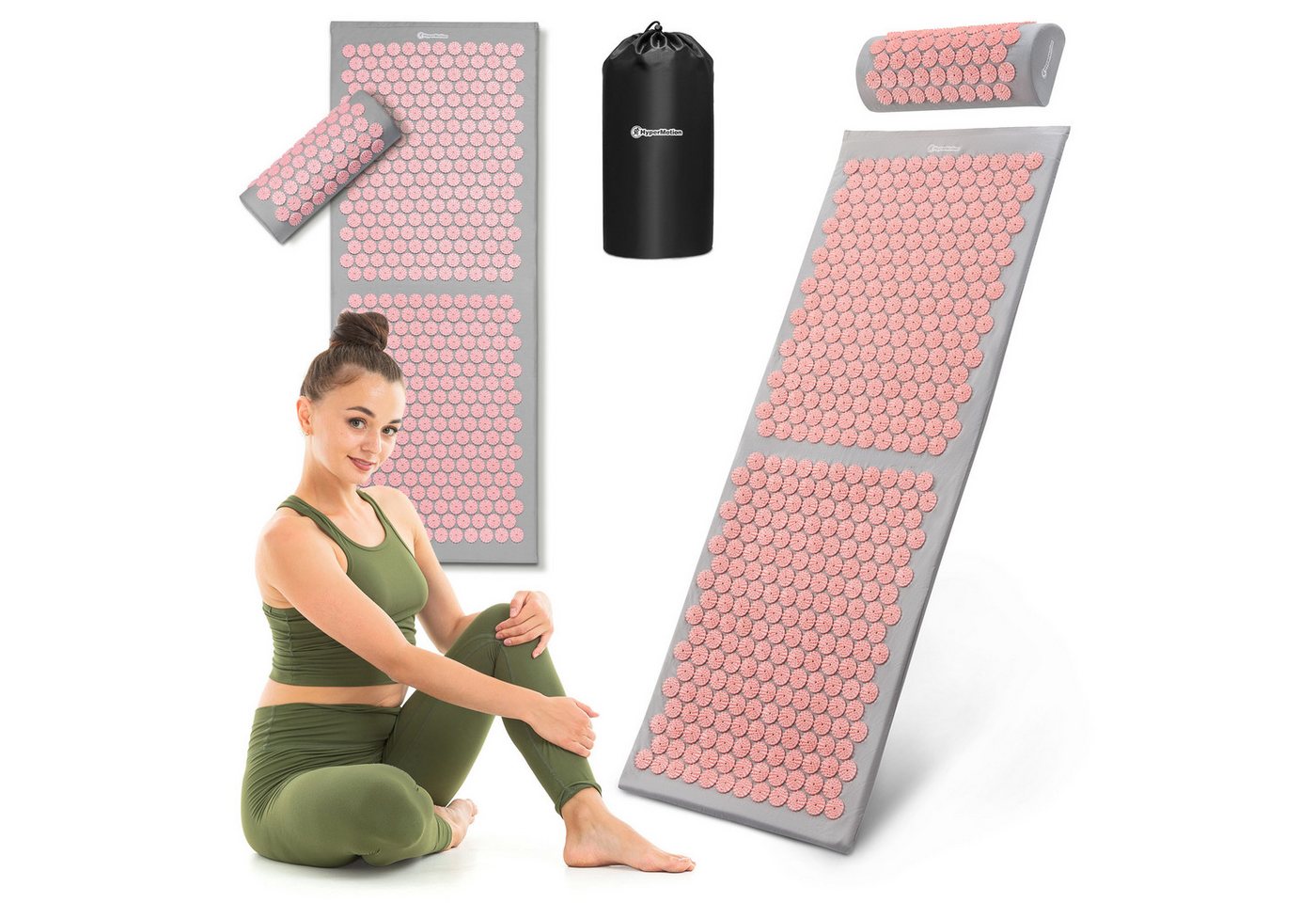 HyperMotion Akupressurmatte XL Akupressurmatte 130 cm mit Kissen & Tasche HyperMotion Bild 3