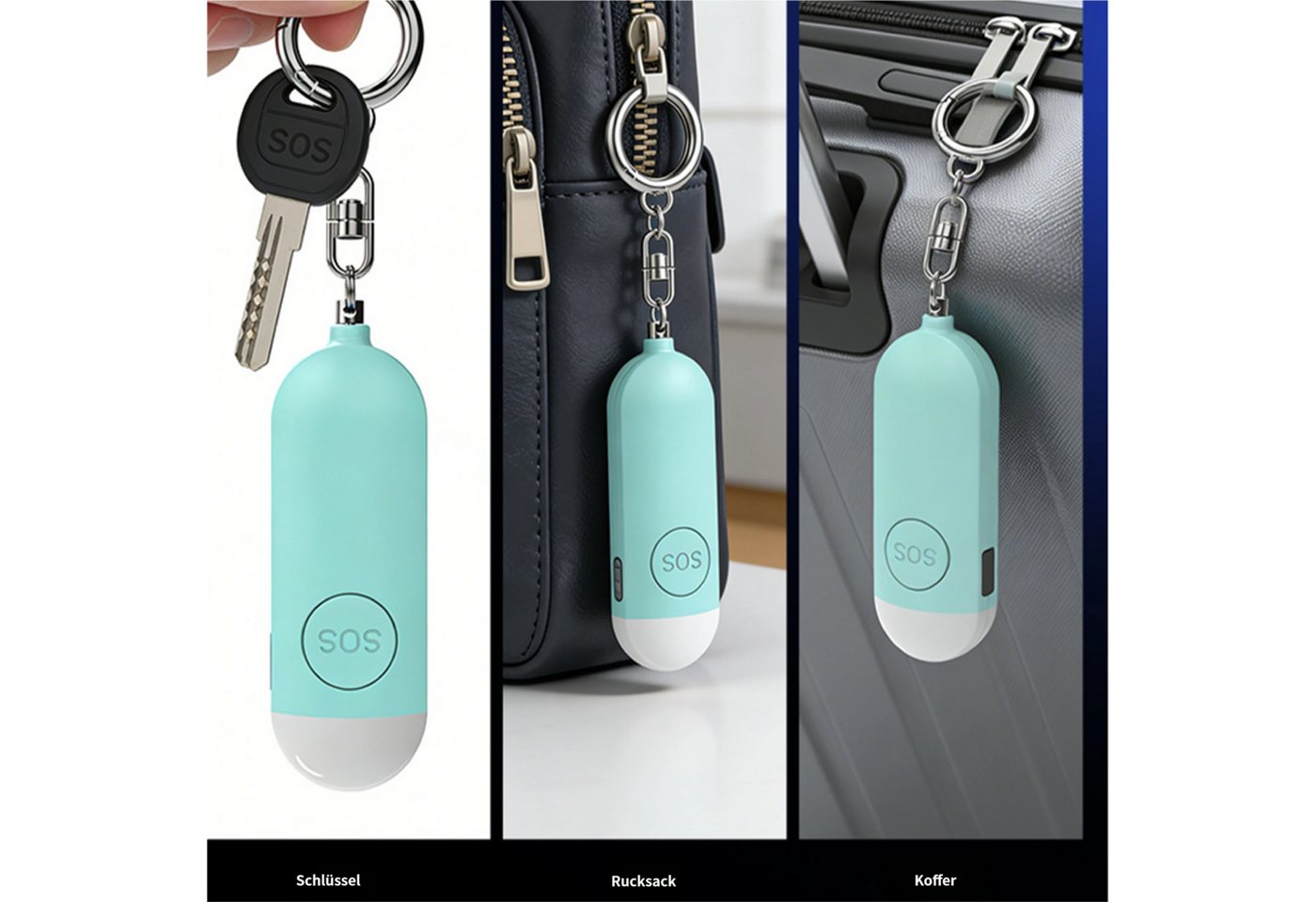 KINSI Persönlicher Sicherheitsalarm mit GPS-Ortung,Kompatibel mit Apple GPS-Tracker (Tragbarer Sicherheitsanhänger fürfür Damen,Kinder & Haustiere) Bild 3