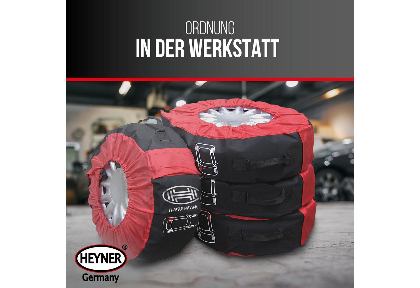 HEYNER Reifentasche Reifentaschen 4er Set wasserabweisend waschbar + Tasche 14-18 Zoll (Set) Bild 4