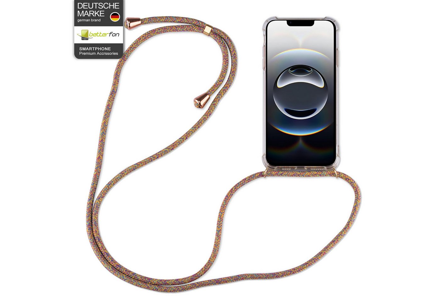 betterfon Handykette für iPhone 17E / 16E Hanfyhülle - Hülle mit Band zum Umhängen, Hände frei – mit Silikonhülle & Schnur für flexiblen Alltag Bild 4