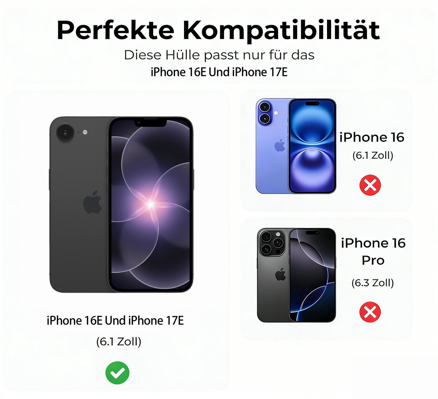 betterfon Handykette für iPhone 17E / 16E Hanfyhülle - Hülle mit Band zum Umhängen, Hände frei – mit Silikonhülle & Schnur für flexiblen Alltag Bild 5
