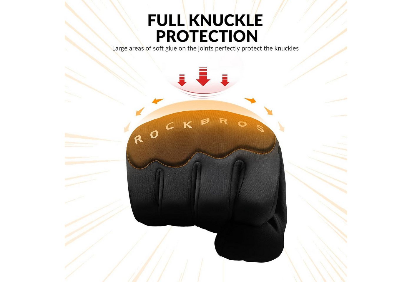 ROCKBROS Fahrradhandschuhe Winter Fahrradhandschuhe mit Touchscreen winddicht Unisex