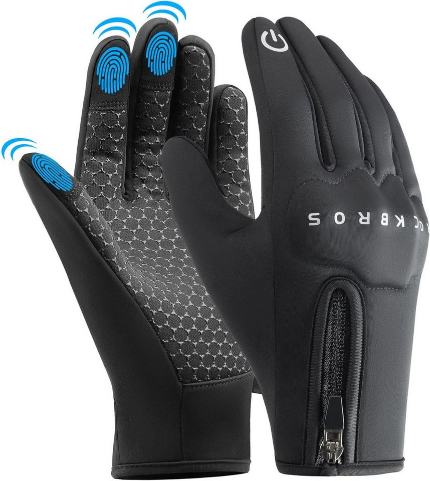 ROCKBROS Fahrradhandschuhe Winter Fahrradhandschuhe mit Touchscreen winddicht Unisex Bild 2