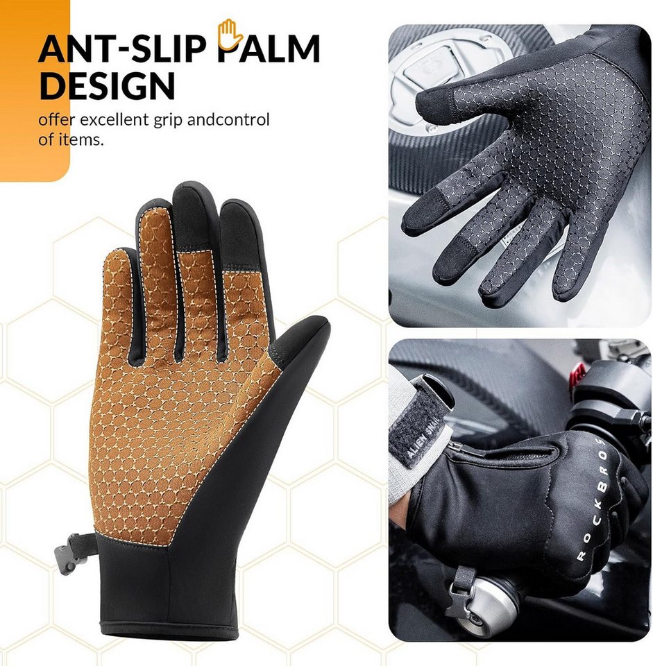 ROCKBROS Fahrradhandschuhe Winter Fahrradhandschuhe mit Touchscreen winddicht Unisex Bild 3