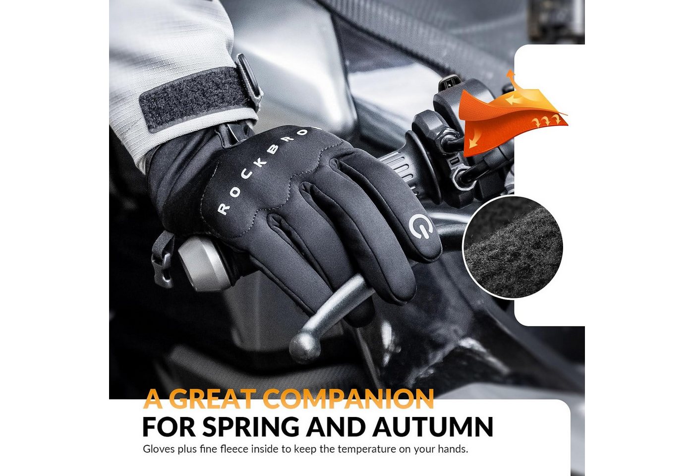 ROCKBROS Fahrradhandschuhe Winter Fahrradhandschuhe mit Touchscreen winddicht Unisex Bild 5