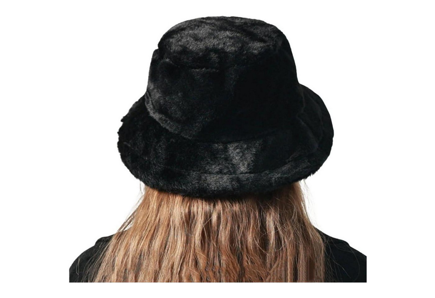 LuxusKollektion Fischerhut Fischermütze Damen Winter Flausch Fuzzy Einheitsgröße-M B1# Schwarz Bild 4