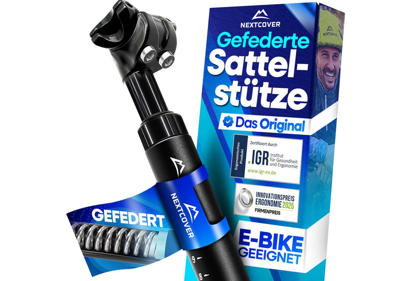 Nextcover Sattelstütze gefedert, Aluminium, für E-Bike, Standard oder Pro, Ø 27,2 bis 34,9 mm Bild 3