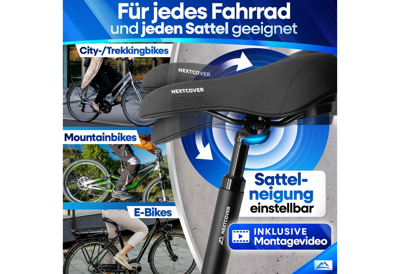 Nextcover Sattelstütze gefedert, Aluminium, für E-Bike, Standard oder Pro, Ø 27,2 bis 34,9 mm Bild 5