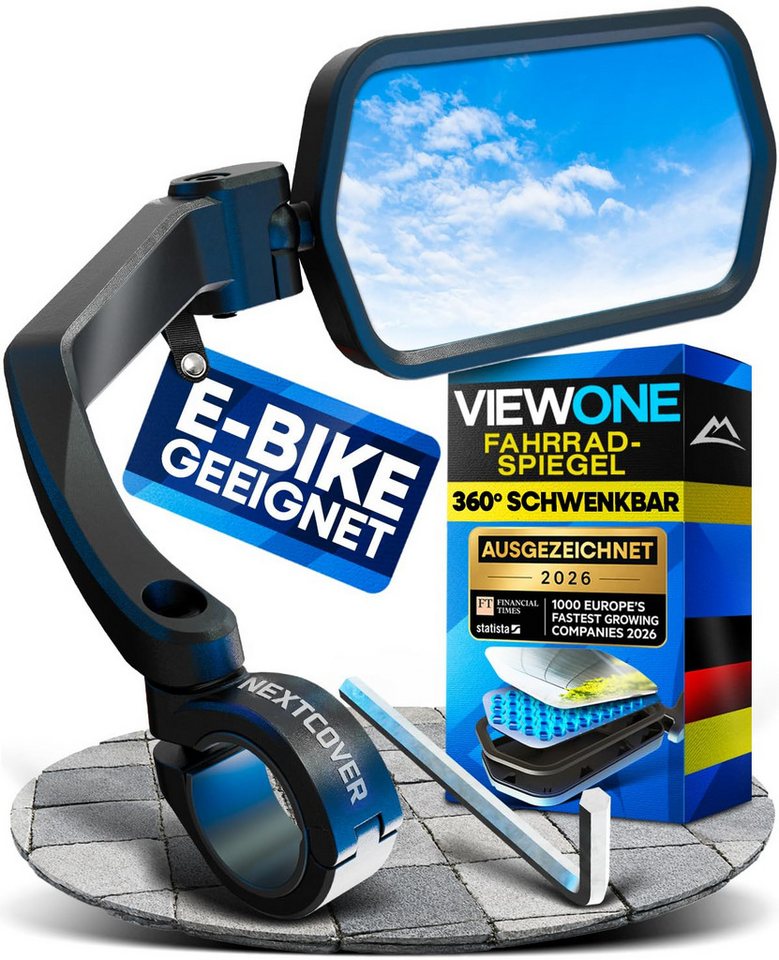 Nextcover Fahrradspiegel ProVision mit Echtglas, für E-Bike & Pedelec, Lenker Ø 22,2 mm Bild 2