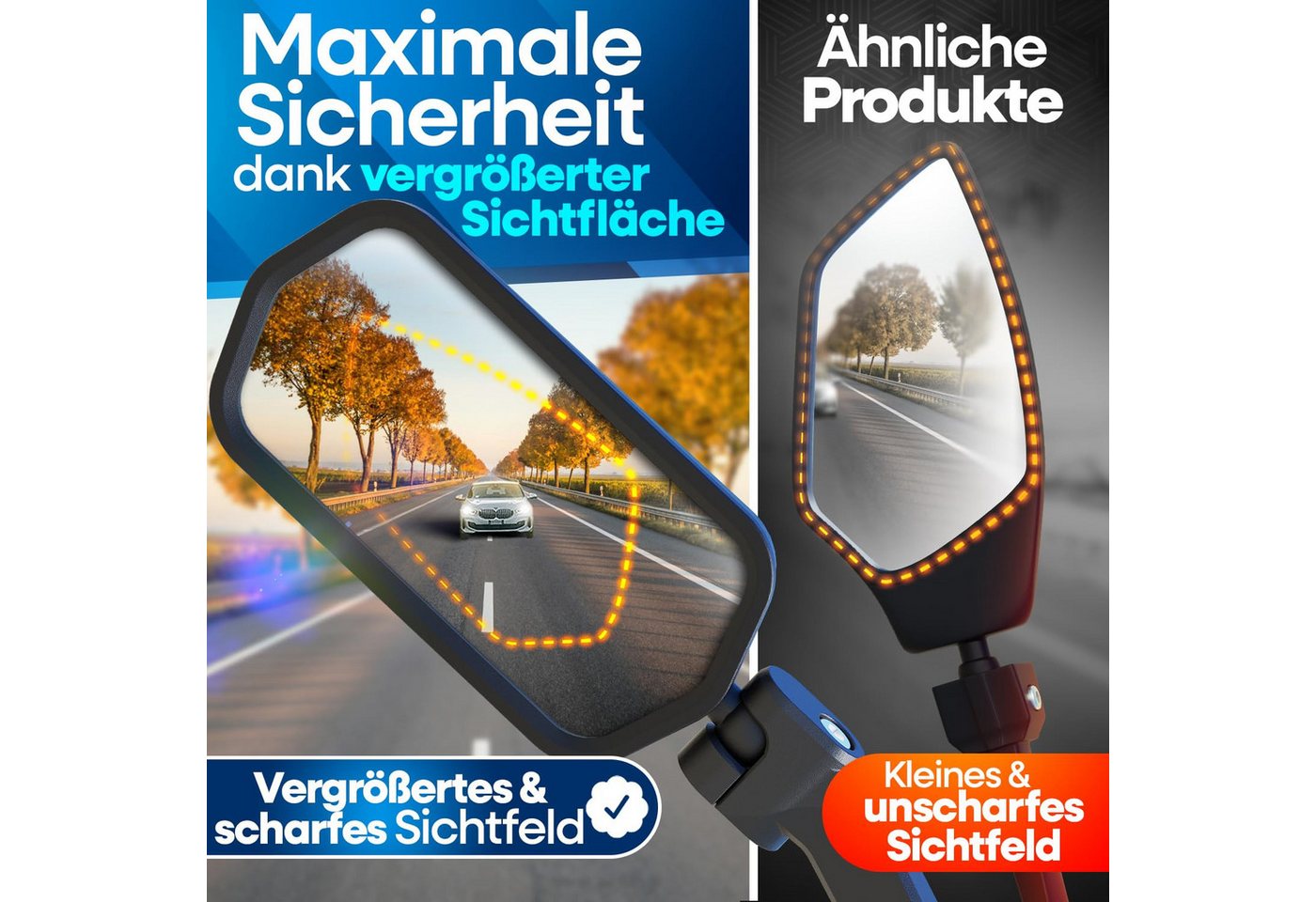 Nextcover Fahrradspiegel ProVision mit Echtglas, für E-Bike & Pedelec, Lenker Ø 22,2 mm Bild 3