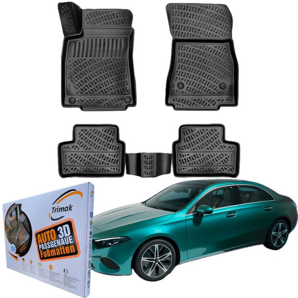 Trimak Passform-Fußmatten Oder Kofferraumwanne Oder Set Mercedes A Klasse, Mercedes A Klasse Limousine V177 ab 2018 Gummimatten Auto TPE Bild 5