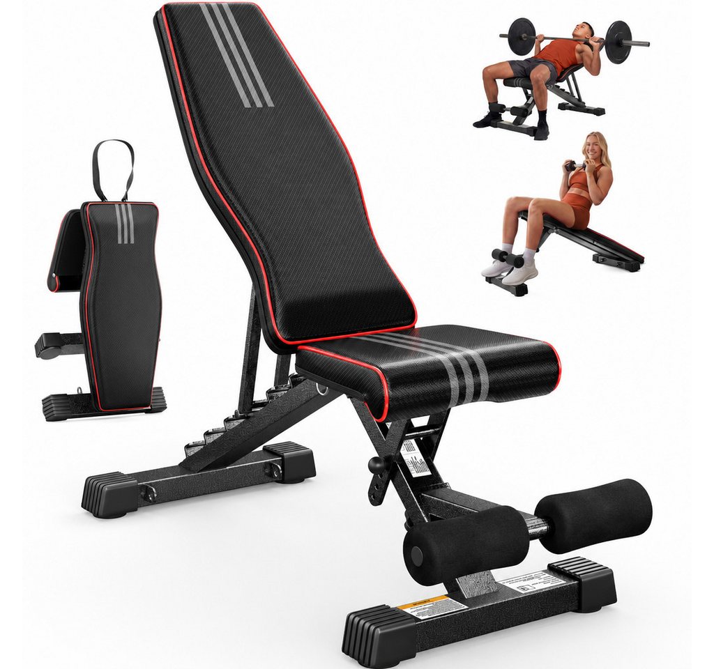 Dripex Half Rack Multifunktionale Hantelbank, klappbare Fitnessbank, 98% Vormontiert, Positionen Steigung/Gefälle/Flach, Breiterer Sitz Bild 5