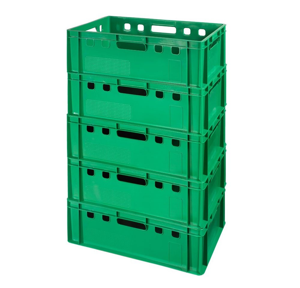 Logiplast Transportbehälter Eurokisten E2 Metzgerkiste Grün, (Spar-Set, 5 Stück), Lebensmittelecht, stapelbar, widerstandsfähig Bild 2