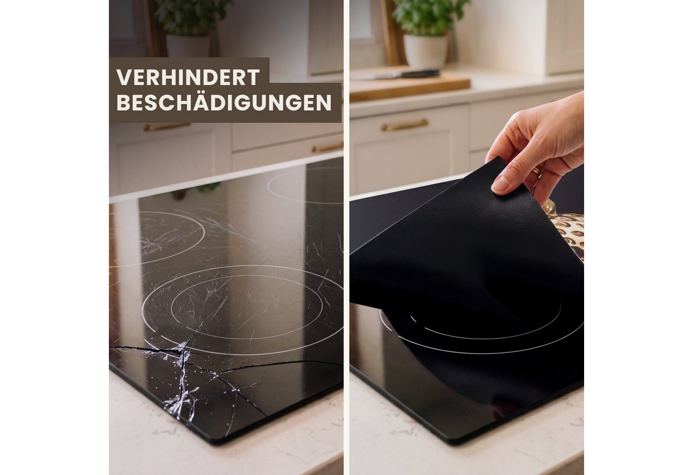 MuchoWow Herd-Abdeckplatte Erdbeere - Gold - Schwarz - Chrom, Vinyl, (1 tlg), Cerankochfeld Abdeckung, Herd Abdeckplatten Vinyl, 58.3x51.3 cm Bild 4