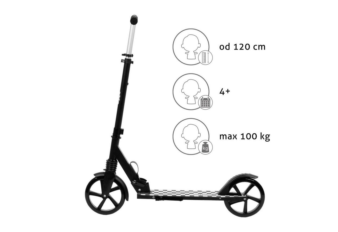 COIL Cityroller Kinderoller, Scooter, Faltbarer, Kinderscooter, Höhenverstellbar, 15 km/h, ABEC-7-Lager, Räder mit 20 cm Durchmesser, klappbares Bein, Fußbremse Bild 3
