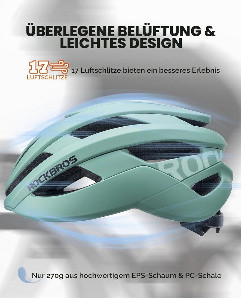 ROCKBROS Fahrradhelm Leichter atmungsaktiver MTB-Helm für Damen Herren Größe M/L Bild 5