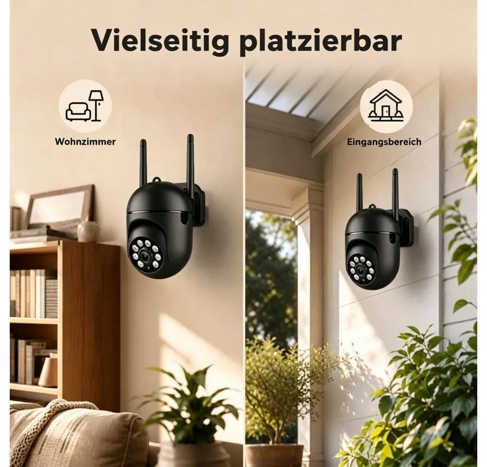 ANTCOOL Überwachungskamera 4er Set WLAN Kamera Innen/Außen, Personenerkennung, Nachtsicht (2-tlg) Bild 2