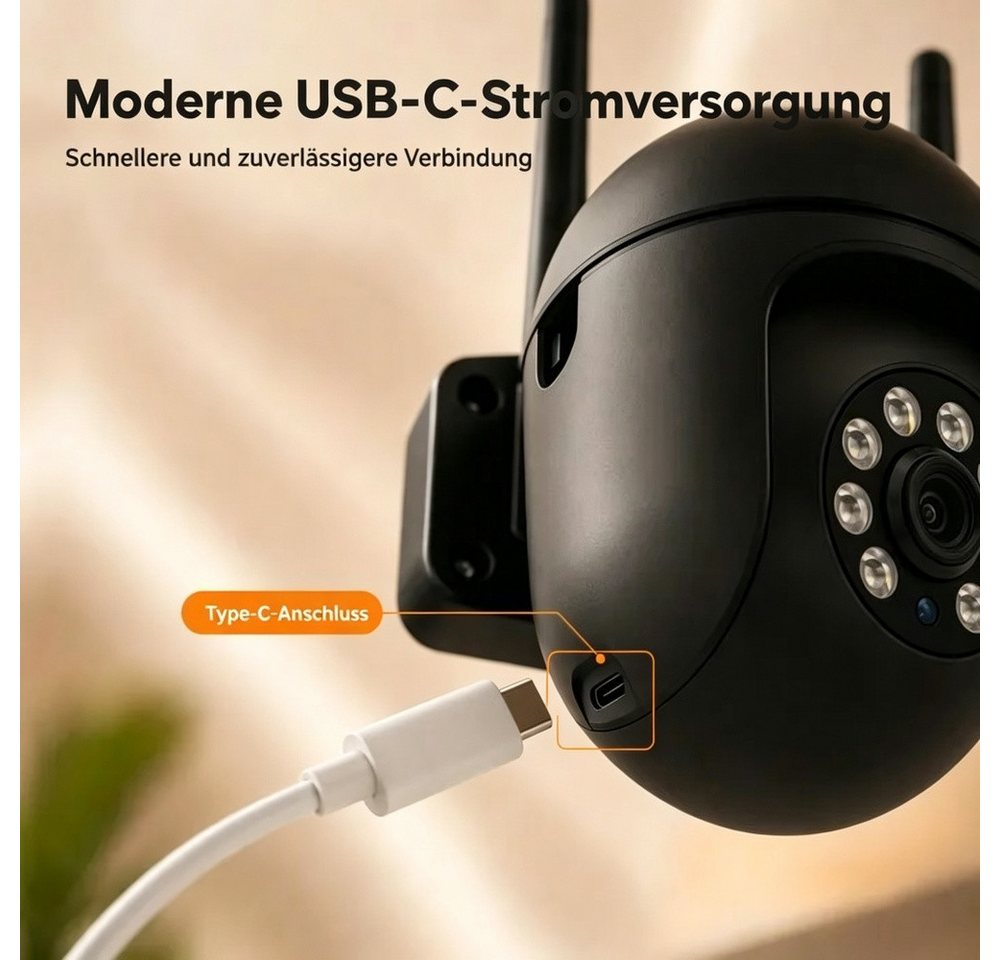 ANTCOOL Überwachungskamera 4er Set WLAN Kamera Innen/Außen, Personenerkennung, Nachtsicht (2-tlg) Bild 4