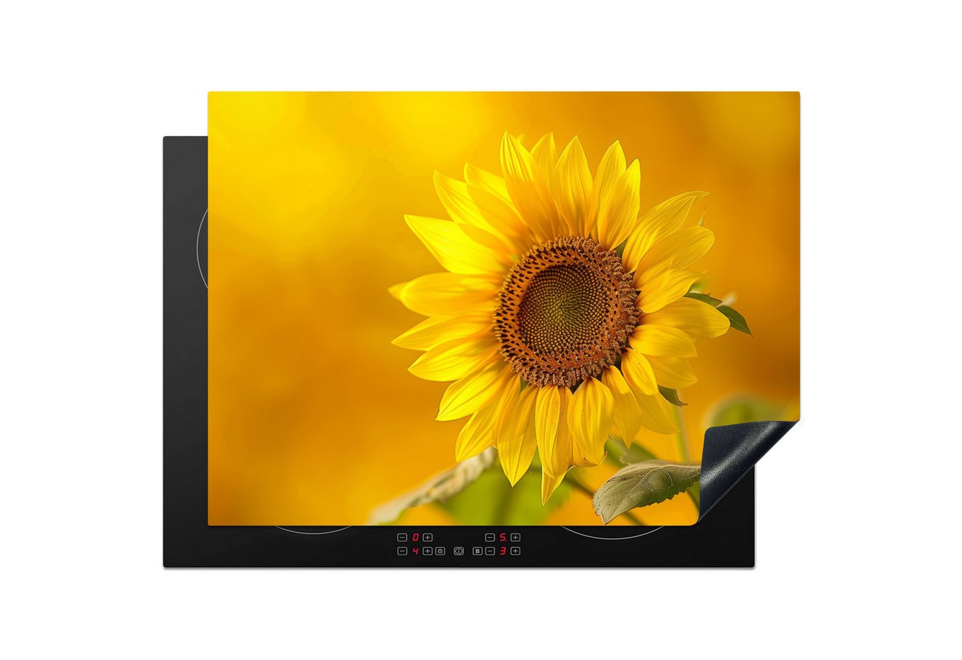 MuchoWow Herd-Abdeckplatte Sonnenblume - Blume - Gelb, Vinyl, (1 tlg), Küche Herdabdeckung Ceranfeld Induktionsfeld Vinyl, 65x50 cm Bild 2
