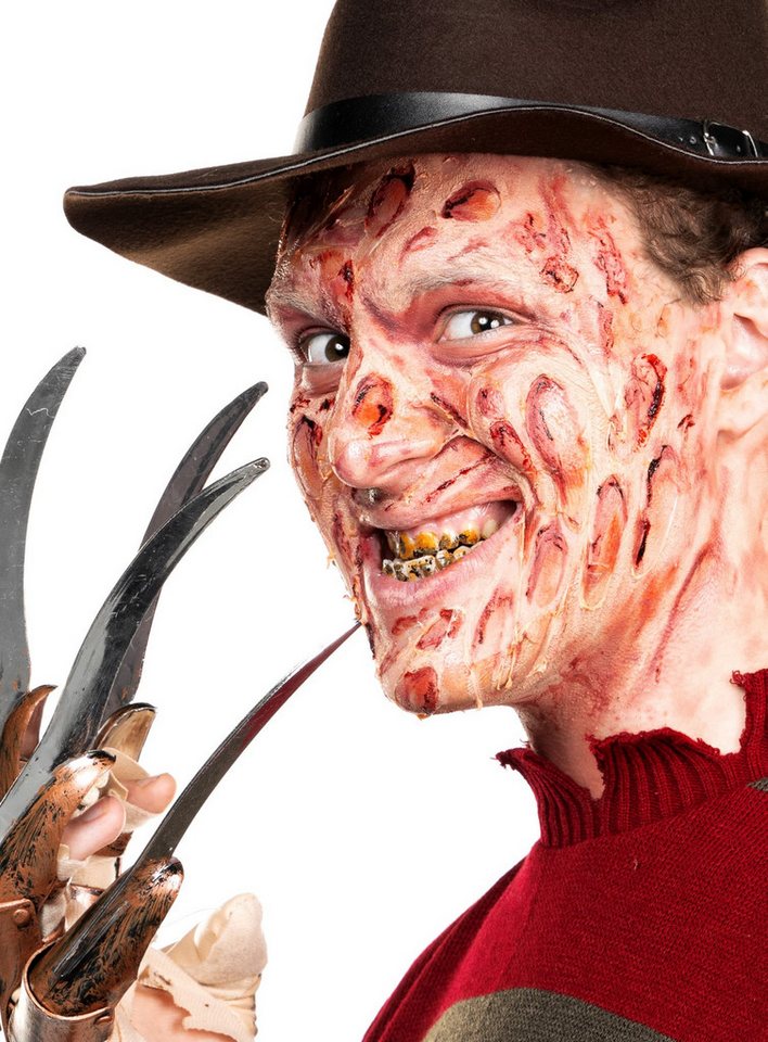 Maskworld Theaterschminke Make-up Set Freddy, Halloween Schminkset mit optimal aufeinander abgestimmten Komponenten Bild 2