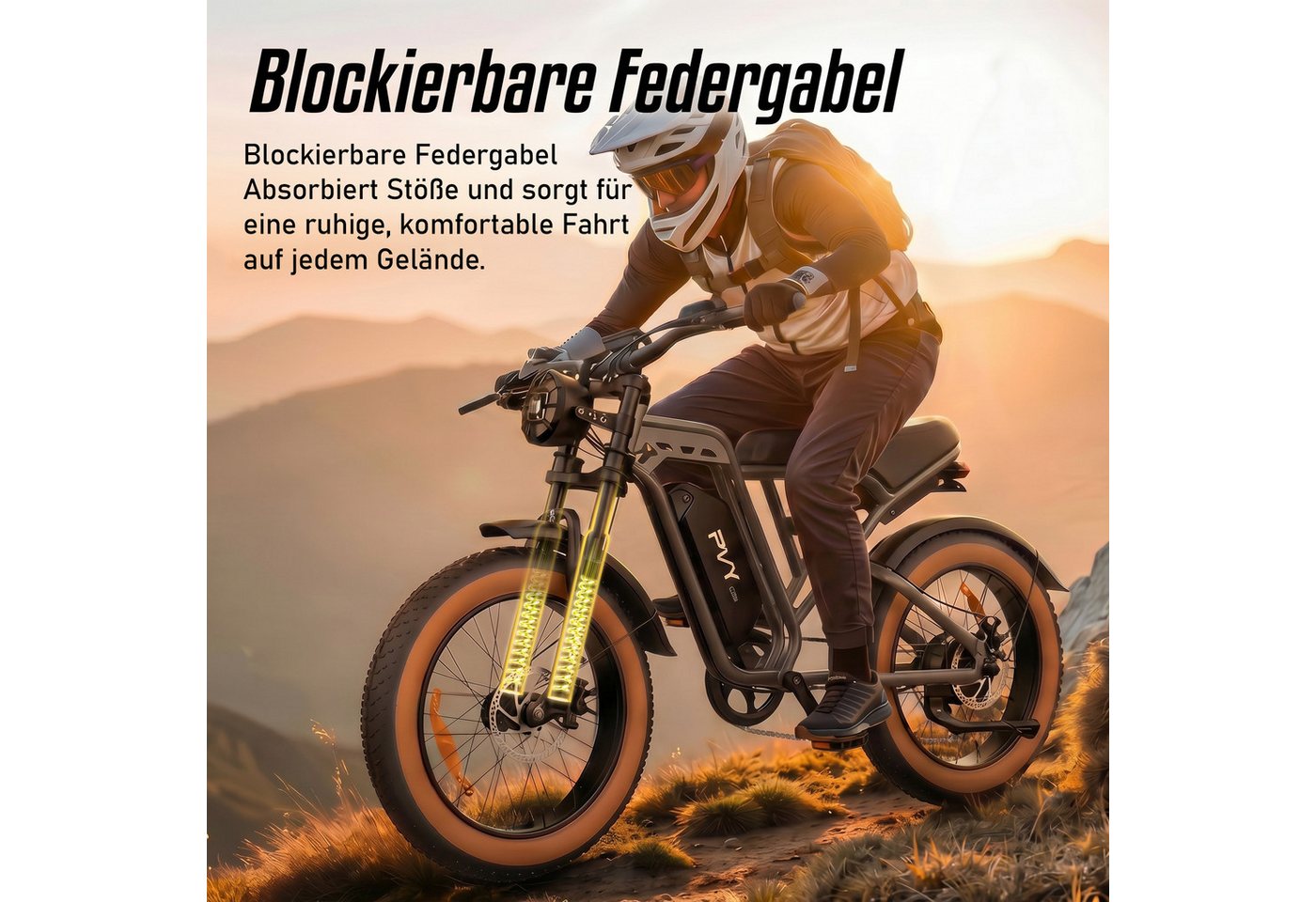 ZWHEEL E-Bike Mountainbike Fat E-Bikes E-Fahrrad Damen u. Herren 960 WH Pedelec Max.120 km E-MBT, Kettenschaltung, Heckmotor, 960 Wh, (Beleuchtungsset mit Batterieladegerät, Batterieschlüssel, Werkzeug), 20×4.0 All-Terrain Elektrofahrrad mit Shimano 7-Gang Bild 3
