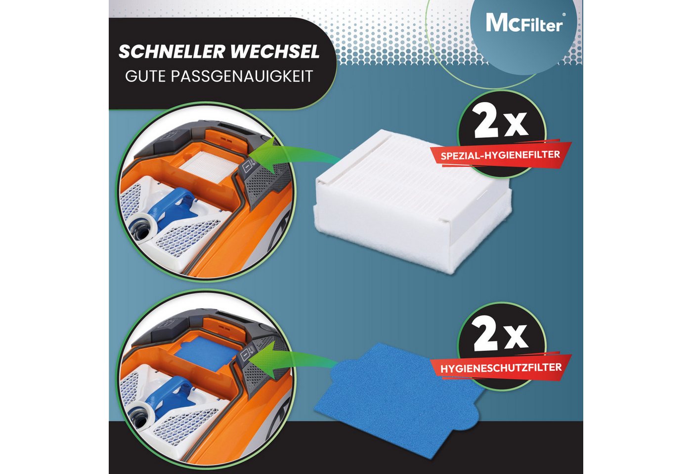 McFilter Filter-Set 10-teilig, Hygienefilter Abluftfilter, Zubehör für Thomas Multi Clean, X7 AQUA+, Multi Clean X10, Alternative für Filterset 99 (787241) Bild 5