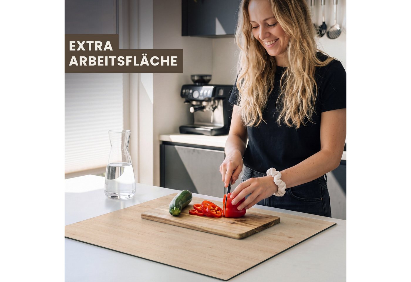 MuchoWow Herd-Abdeckplatte Holz - Muster - Regale, Vinyl, (1 tlg), Abdeckung Induktionskochfeld Schutzmatte, Küche Deko, 65x52 cm Bild 3