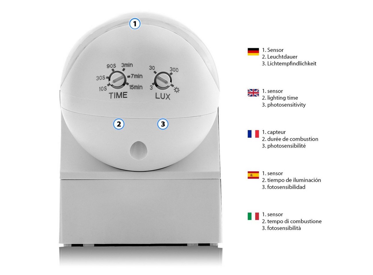 deleyCON Bewegungsmelder deleyCON PREMIUM Infrarot Bewegungsmelder - für Innen und Außen - Weiß Bild 5