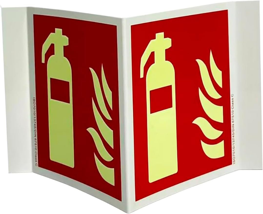 FireMat Warnschild Winkelschild Naselschild Brandschutzzeichen Feuerlöscher ISO 7010 Bild 2
