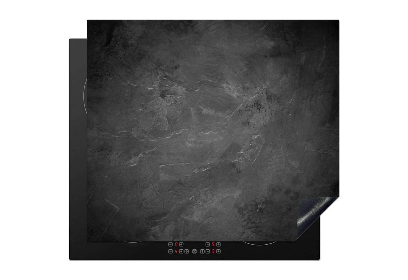 MuchoWow Herd-Abdeckplatte Struktur - Zement - Beton - Grau - Vintage, Vinyl, (1 tlg), Ceranfeldabdeckung Küche, Herdabdeckplatte Einteilig, 59x51 cm Bild 3