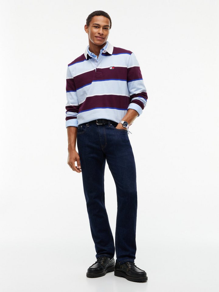 Tommy Jeans Rugbyshirt TJM STRIPED RUGBY Relaxed Fit mit Tommy-Badge