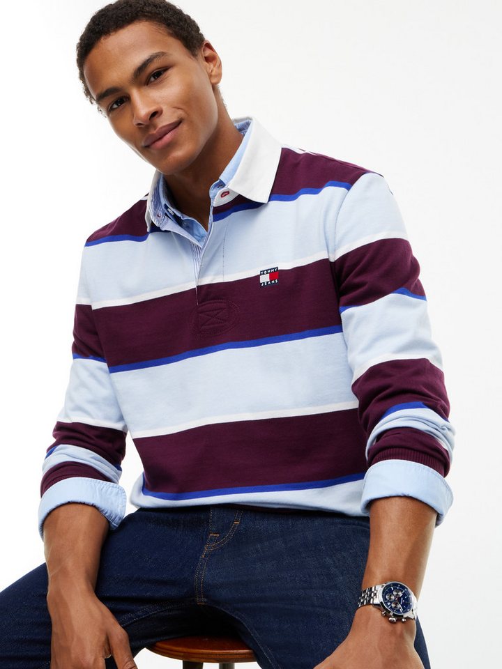 Tommy Jeans Rugbyshirt TJM STRIPED RUGBY Relaxed Fit mit Tommy-Badge Bild 2