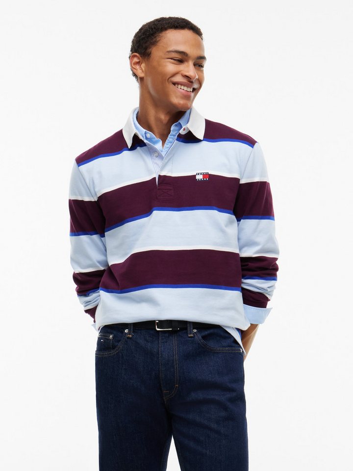 Tommy Jeans Rugbyshirt TJM STRIPED RUGBY Relaxed Fit mit Tommy-Badge Bild 5