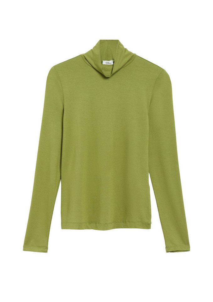 s.Oliver Rollkragenshirt Langarmshirt mit Viskose und Stretch / Unifarben