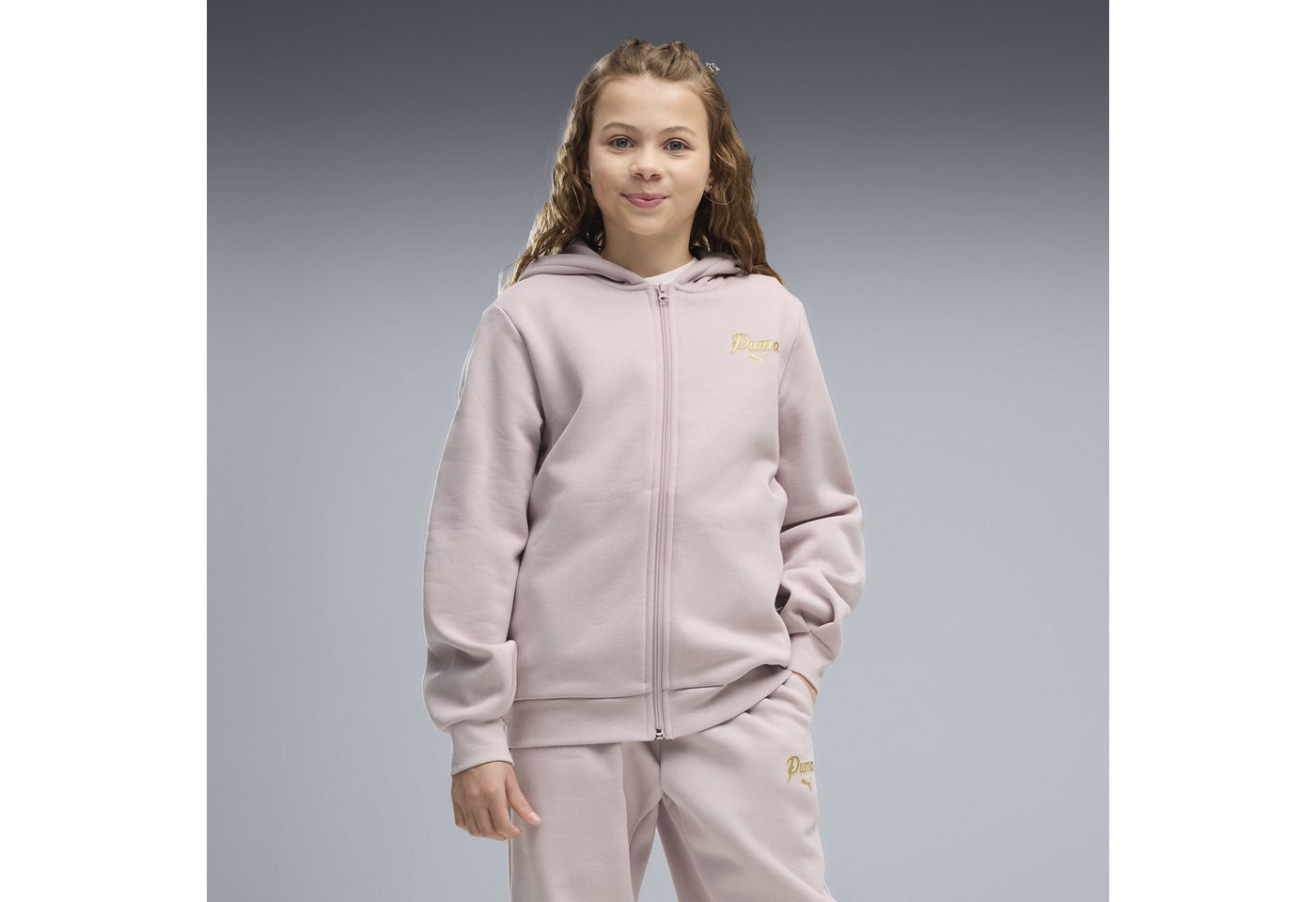 PUMA Jogginganzug Essentials Script Glitter Trainingsanzug Mädchen Bild 5