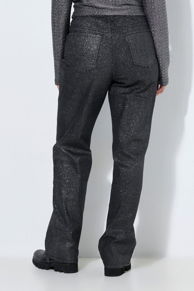 Ulla Popken Funktionshose Glitzerhose Mandy weites Bein 5-Pocket-Hose Bild 3