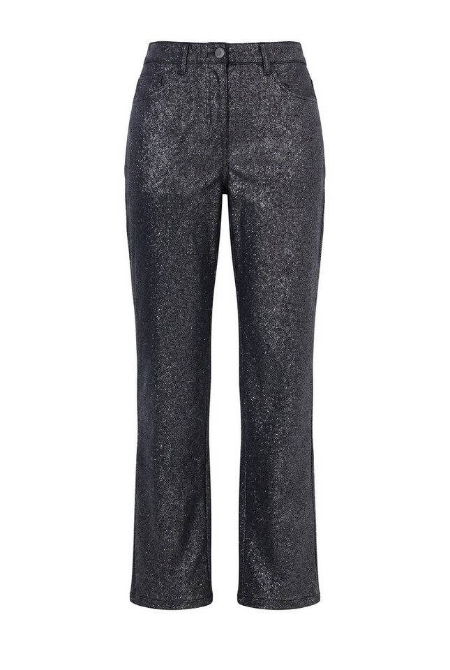 Ulla Popken Funktionshose Glitzerhose Mandy weites Bein 5-Pocket-Hose Bild 4