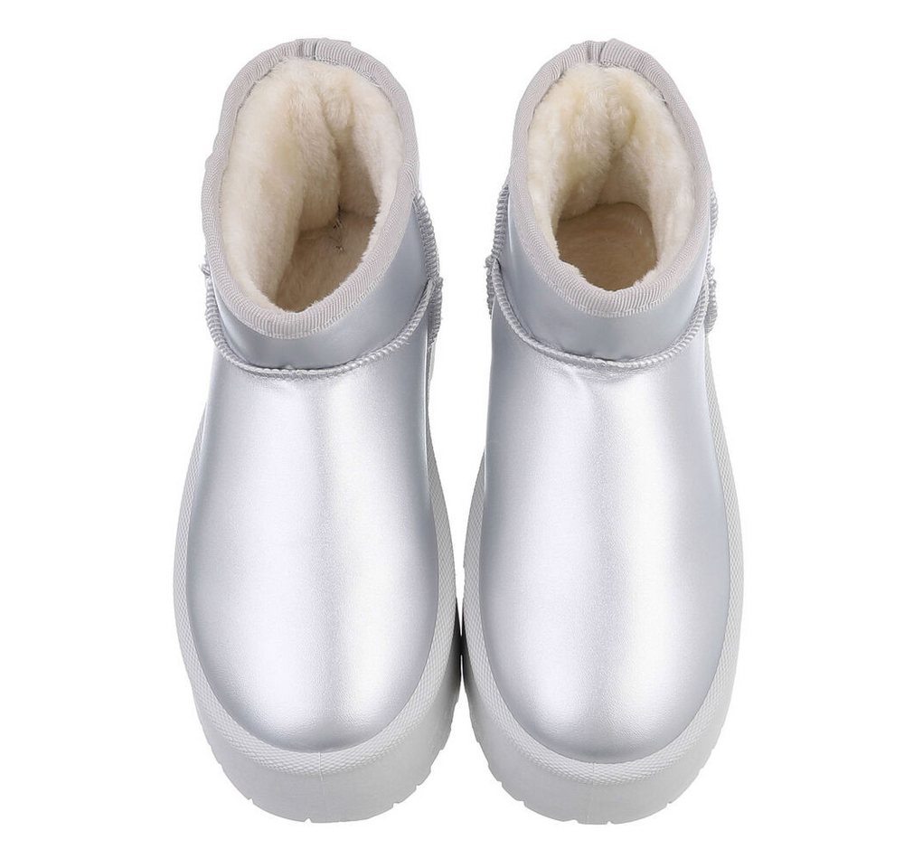 Ital-Design Damen Snowboots Freizeit Snowboots Plateaustiefeletten Snowboots (87124640) Flach Plateaustiefeletten in Silber Bild 4