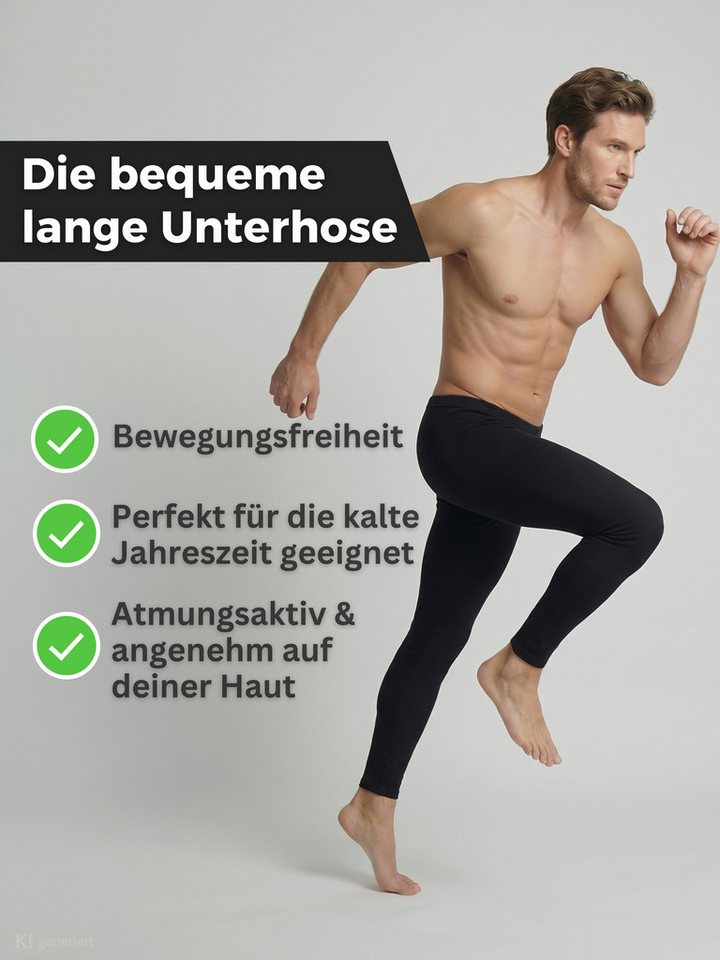 MEDOLY Thermounterhose Lange Unterhose aus leichter Baumwolle, Long John (2 Stück) mit praktischen Eingriff Bild 2