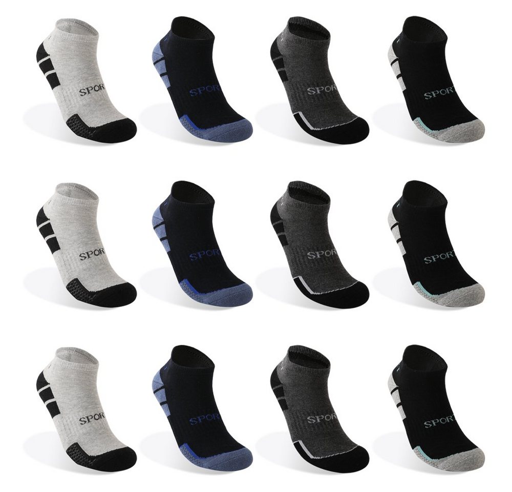 TEXEMP Thermosocken 3 - 12 Paar Thermo Socken Sneaker Kurzsocken Dicke Warme Wintersocken (Packung, 6-Paar) Wärmend - Mit Innenfrottee