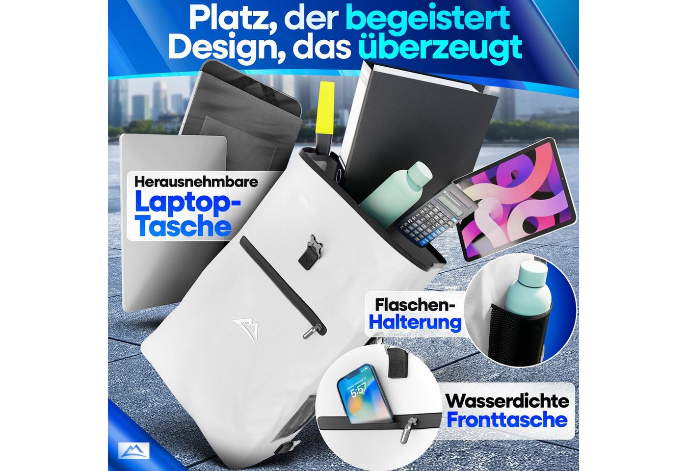 Nextcover Fahrradtasche NextBag TPU 3in1: Gepäckträgertasche, Rucksack & Umhängetasche, 25 L Bild 4