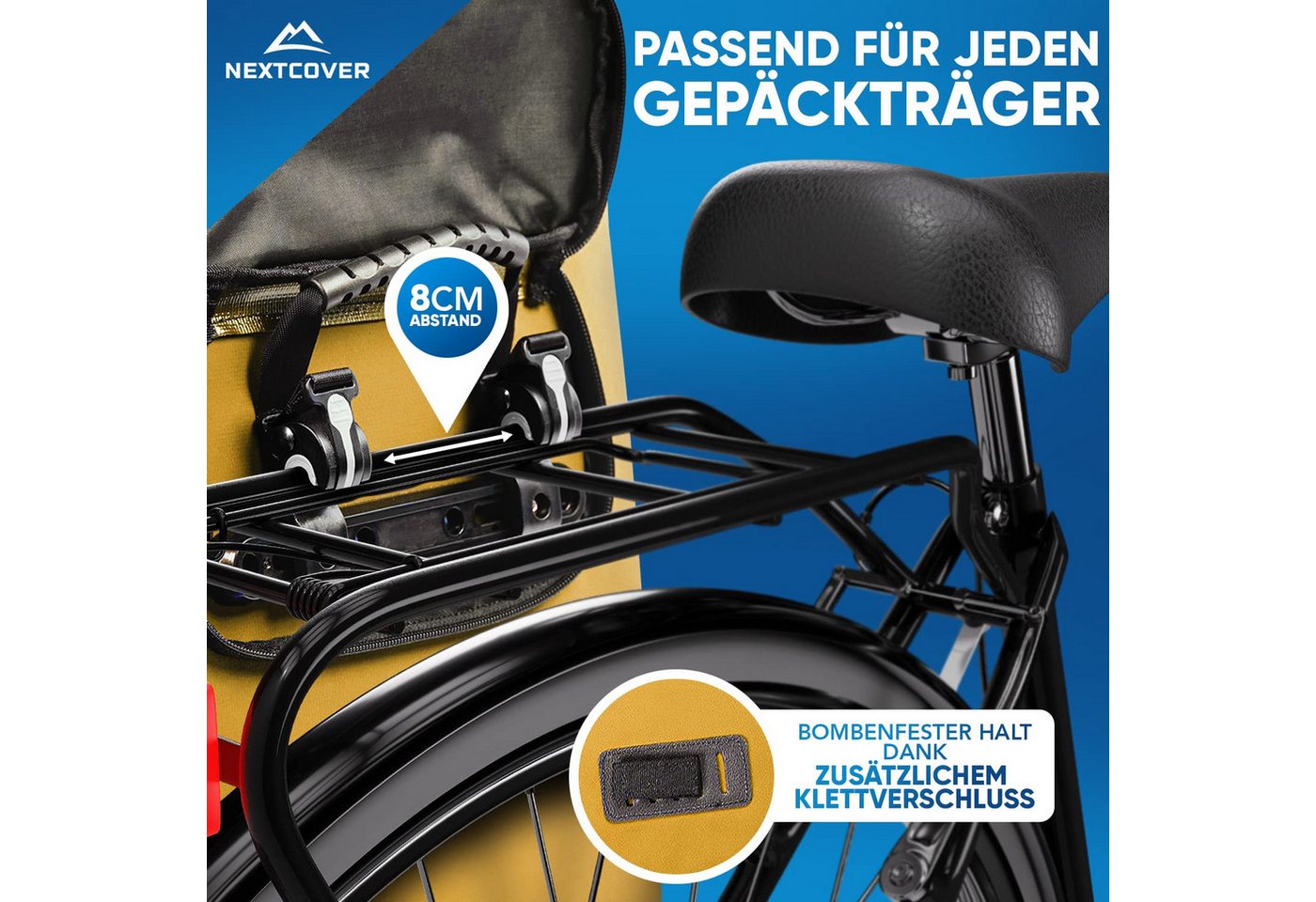 Nextcover Fahrradtasche NextBag 3in1: Gepäckträgertasche, Rucksack & Umhängetasche, 25 Liter Bild 4