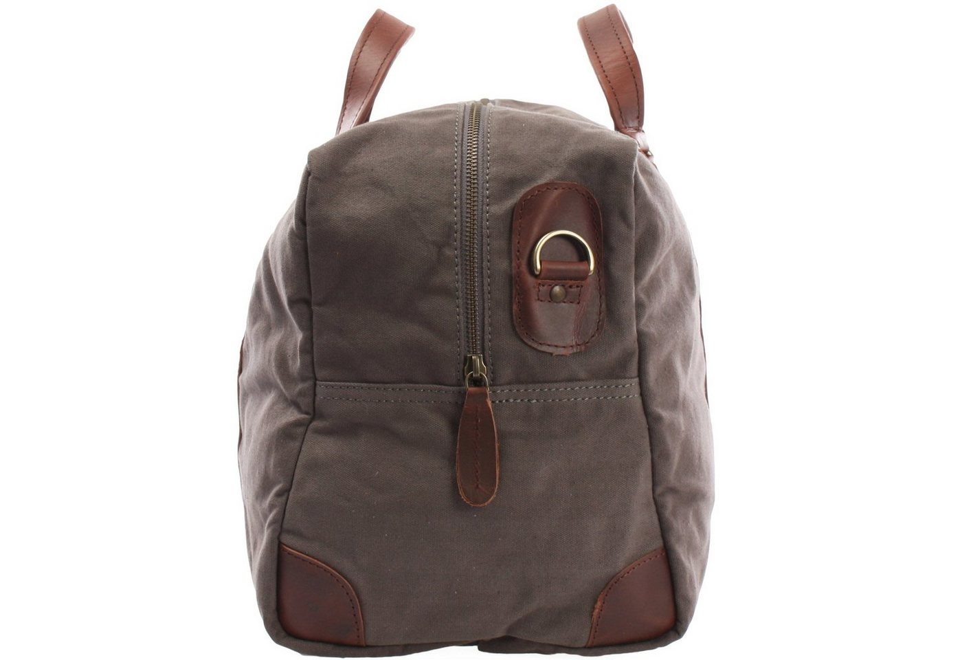 LECONI Weekender kleine Reisetasche Damen & Herren Sporttasche Canvas + Leder LE2009, Canvas & Leder - abnehmbarer Schulterriemen - 45x25x20 cm Bild 2
