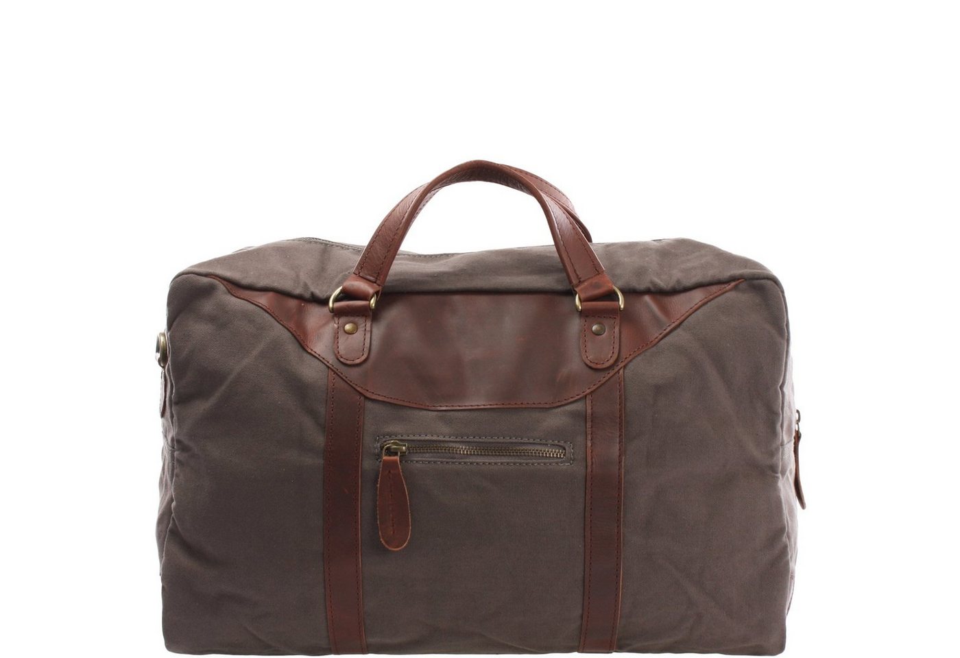 LECONI Weekender kleine Reisetasche Damen & Herren Sporttasche Canvas + Leder LE2009, Canvas & Leder - abnehmbarer Schulterriemen - 45x25x20 cm Bild 4
