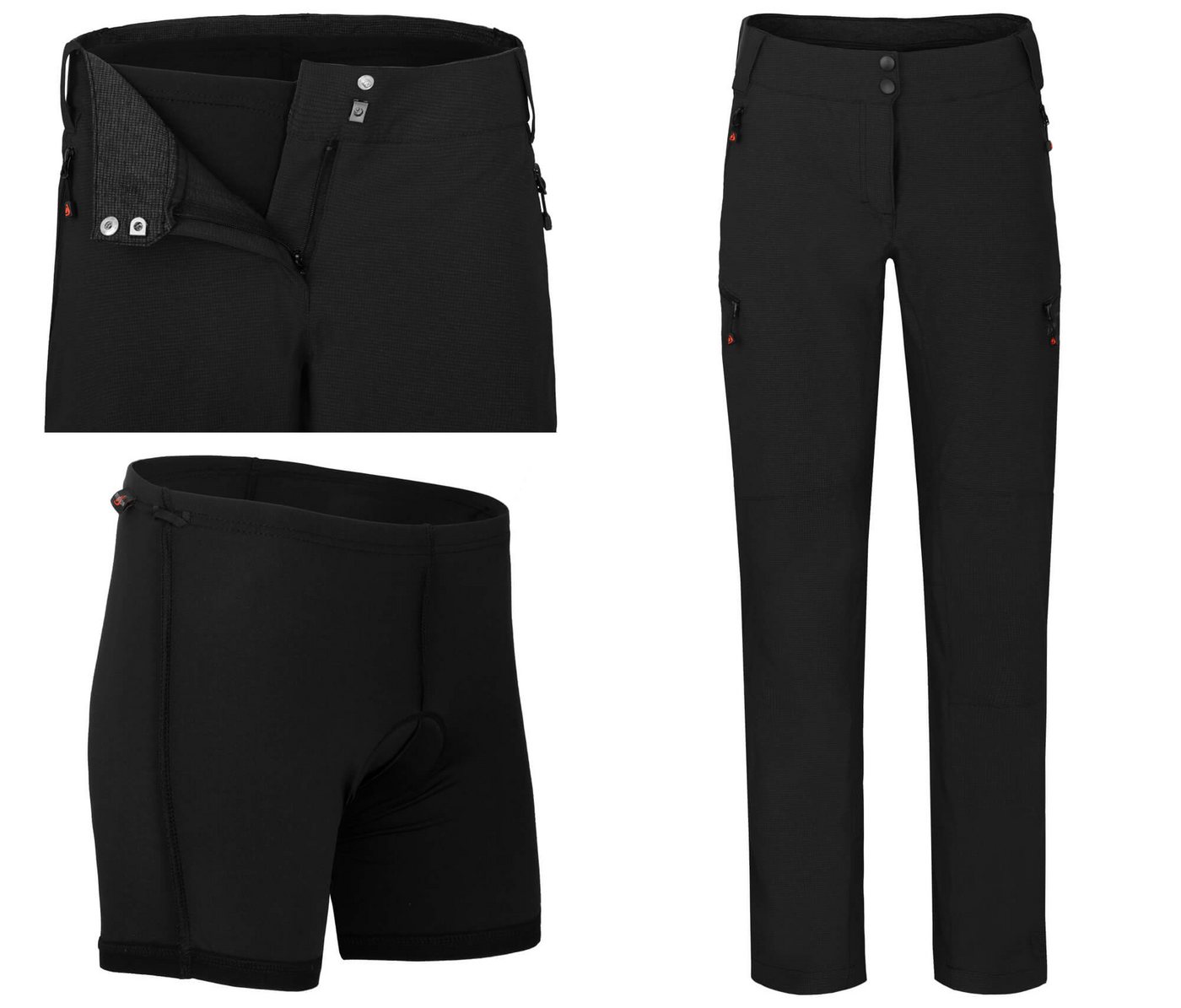 Bergson Fahrradhose VINA Damen 2in1 Radhose, mit gepolsterter Innenhose, Normalgrößen, schwarz Bild 3