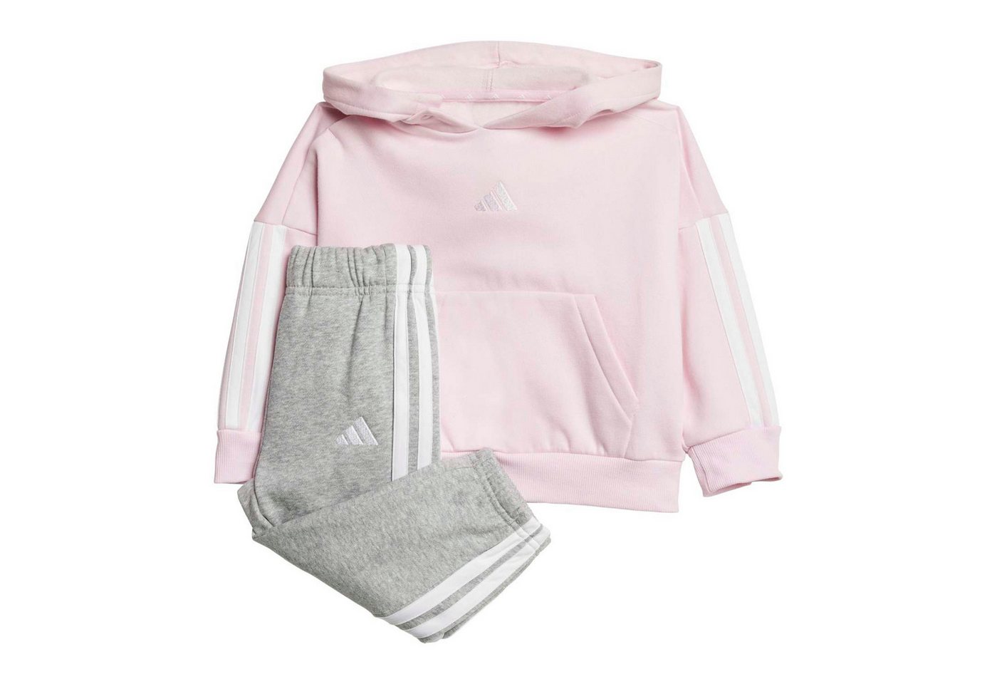 adidas Performance Jogginganzug Essentials (Baumwolle-Mischung) pink/grau Kleinkinder Mädchen Bild 4