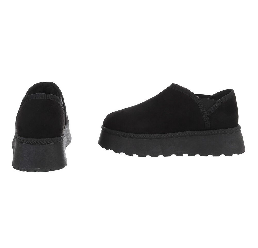Ital-Design Damen Slip-on Plateau Schuh mit Profilsohle Snowboots (92214525) Flach Stiefeletten in Schwarz Bild 5